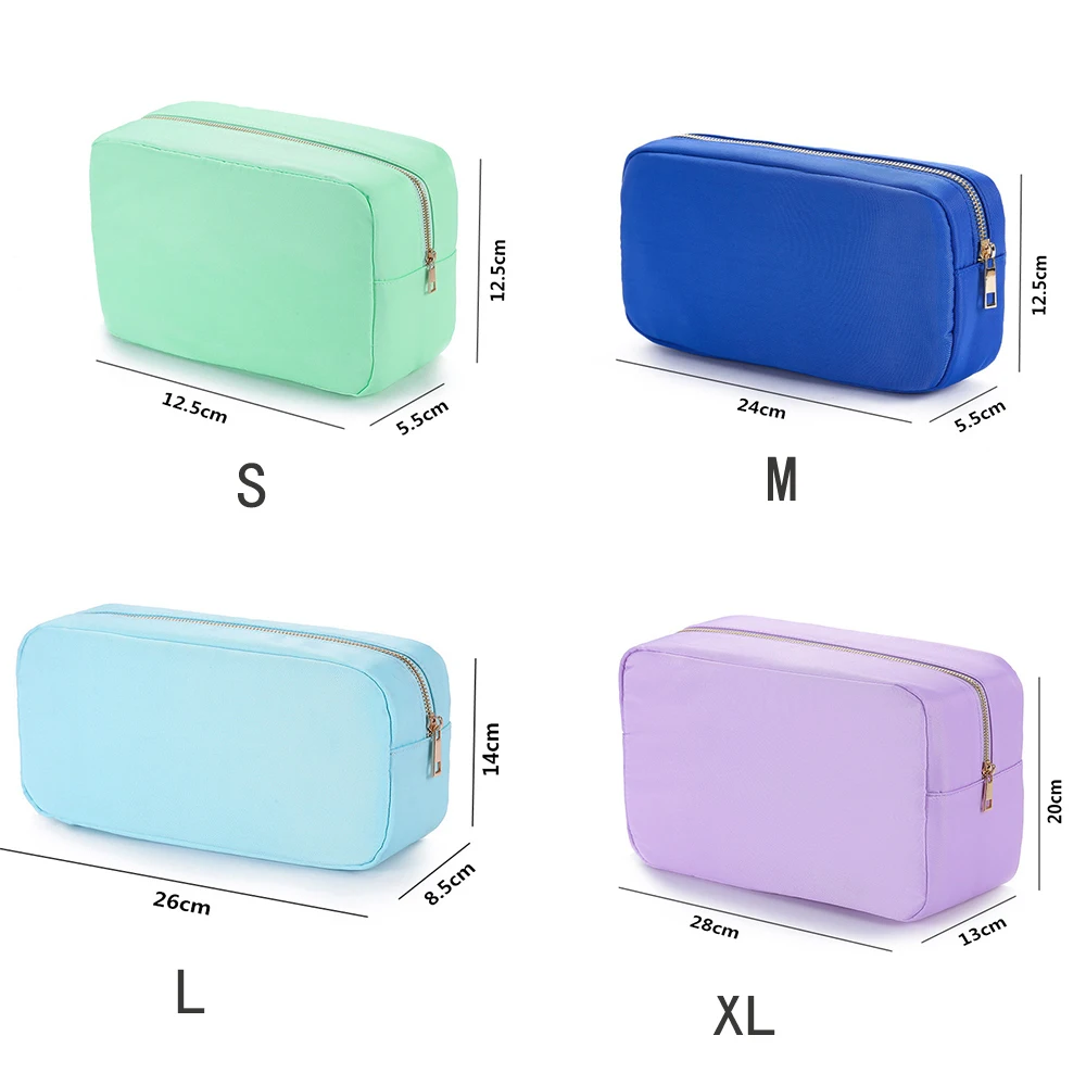 Personalized Embroidery High Capacity Makeup Bag Nylon Waterproof Travel Toiletry Bag for Women Girl Custom Name 3