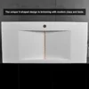 35'' Vessel Sink Wall-Mount Bathroom Sink V-Shaped Floating Sink Stone Resin in Matte White 6