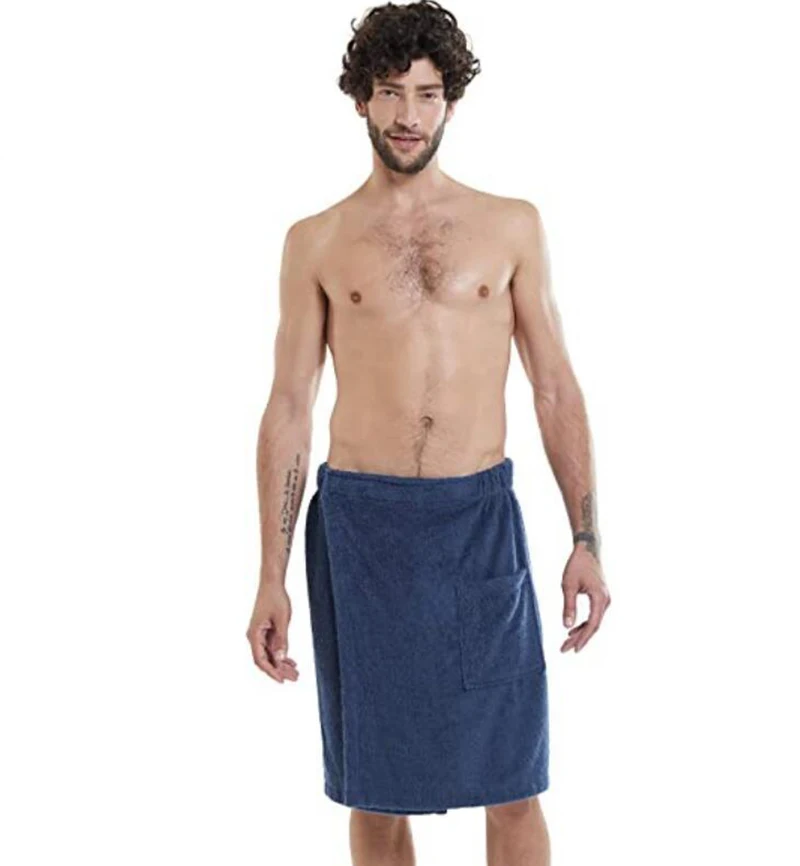 Asciugamano da bagno indossabile da uomo con tasca per spiaggia_voghion.com
