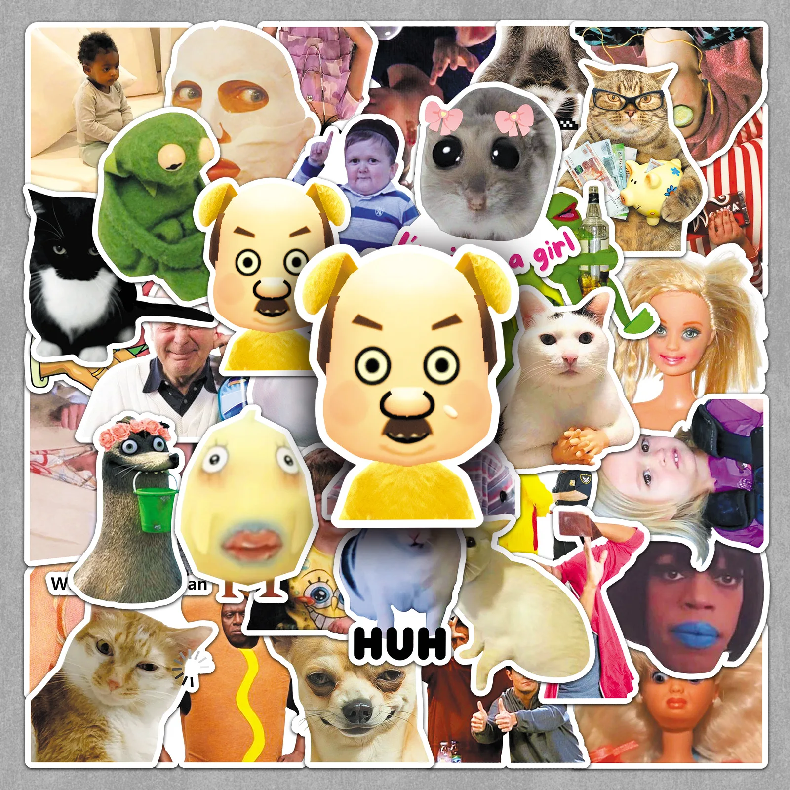 50개 재미있는 밈 스티커 재미있는 DIY 스티커 스크랩북킹 휴대폰 수하물 방수 그래피티 데칼