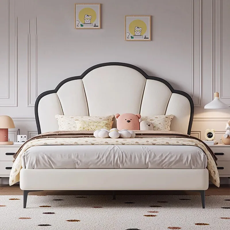 

Детская Европейская двуспальная кровать, современная деревянная кровать, размер King, рама, двойное изголовье кровати, мебель для спальни