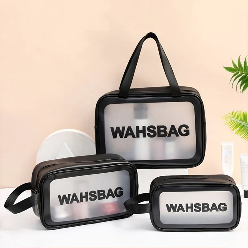 

3 Colors Portable Travel Wash Bag Transparent Waterproof Cosmetic Bag Large-capacity Cosmetic Storage Bag Unisex Makeup Tools