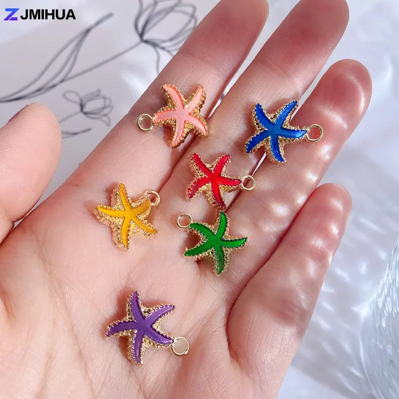 

15PCS Colorful Enamel Starfish Charms Pendant Supplies For DIY Handmade Necklaces Earrings Bracelets Jewelry Making Accessories