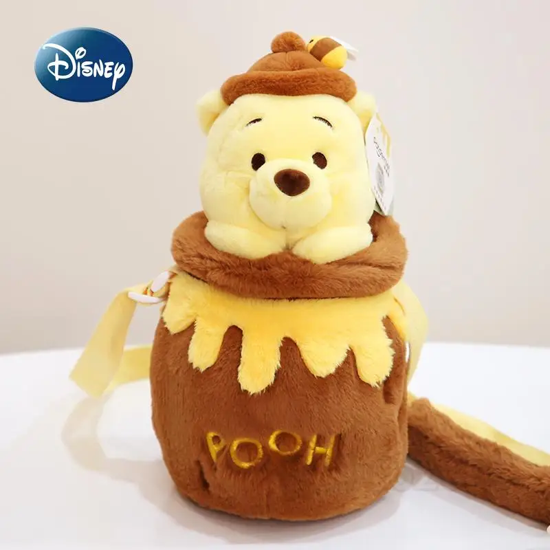 Disney Pooh Bear New Plush Crossbody Bag Luxury Brand Original Mini Women's Bag 3D Cartoon Girl One Shoulder Crossbody Bag