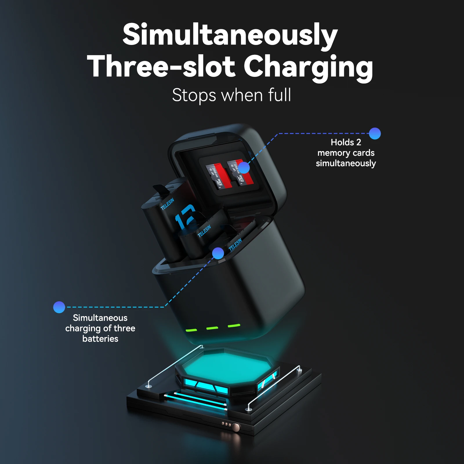 GoPro HERO7 Black バッテリー3個付き Gopro Hero 3ウェイ用の内蔵