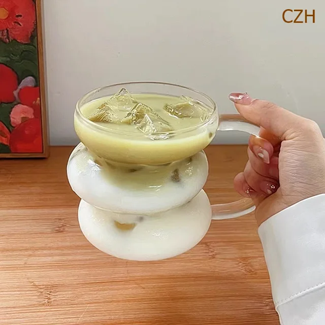 Wave Shape Borosilicate Layered Glass Cup Drinking Glass For Dessert Dinner Fruit Juice Hot Chocolate Milk 450Ml 14 Wave Shape Borosilicate Layered Glass Cup Drinking Glass For Dessert Dinner Fruit Juice Hot Chocolate Milk 450Ml