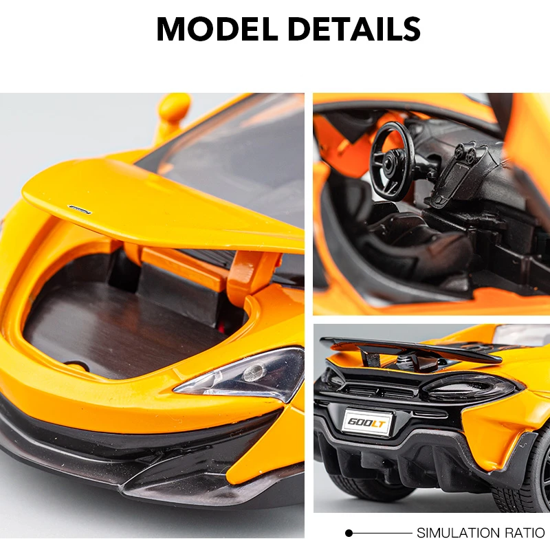 1:32 McLaren 600LT Alloy Sports Car Model Diecasts & Toy Vehicles Metal Toy Car Model High Simulation Collection Gift 6