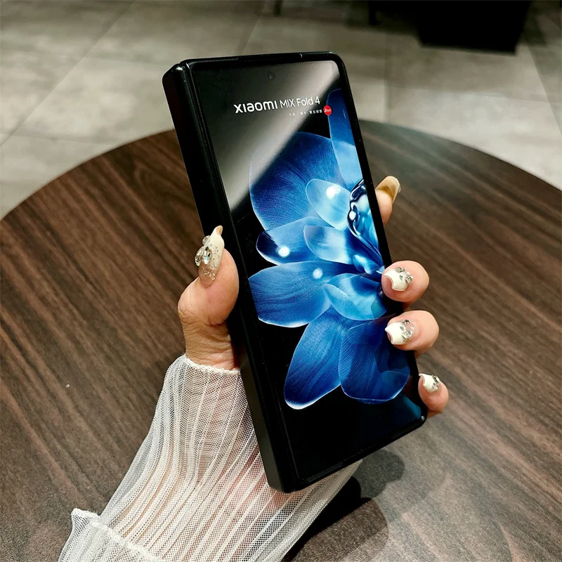 Matte Leather For Xiaomi Mix Fold 4 Case Slim Plastic Bracket Hinge Protective Film Cover_voghion.com