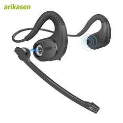 Premium Open-Ear Wireless Bluetooth Headset with Detachable Microphone for Business and Office Use (Black)