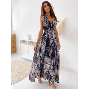 Flower Fashion Vintage Holiday Long Dress 1