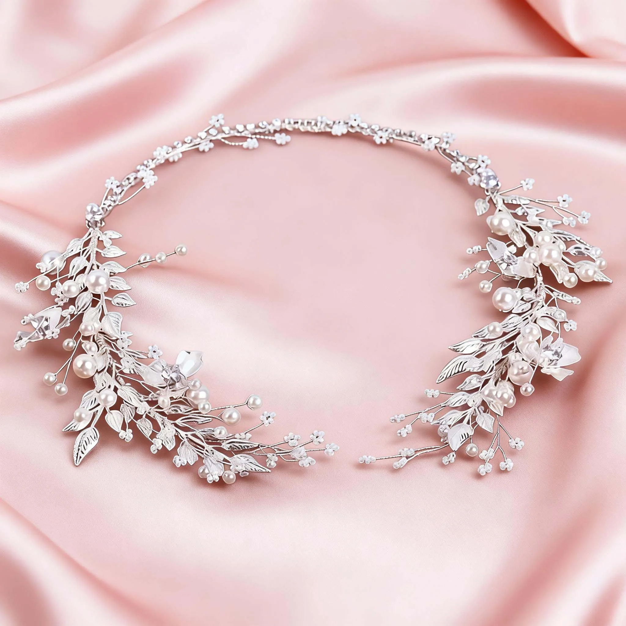 1 fascia per capelli da sposa in lega semplice con strass e perle finte, adatta per matrimoni, feste e abiti da ballo - immagine 5