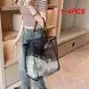 1~4PCS Toys Fashion Practical Mesh Bag Home Furnishing Makeup Bag Wear Resistance Portable Storage Bag Storage Simple 1