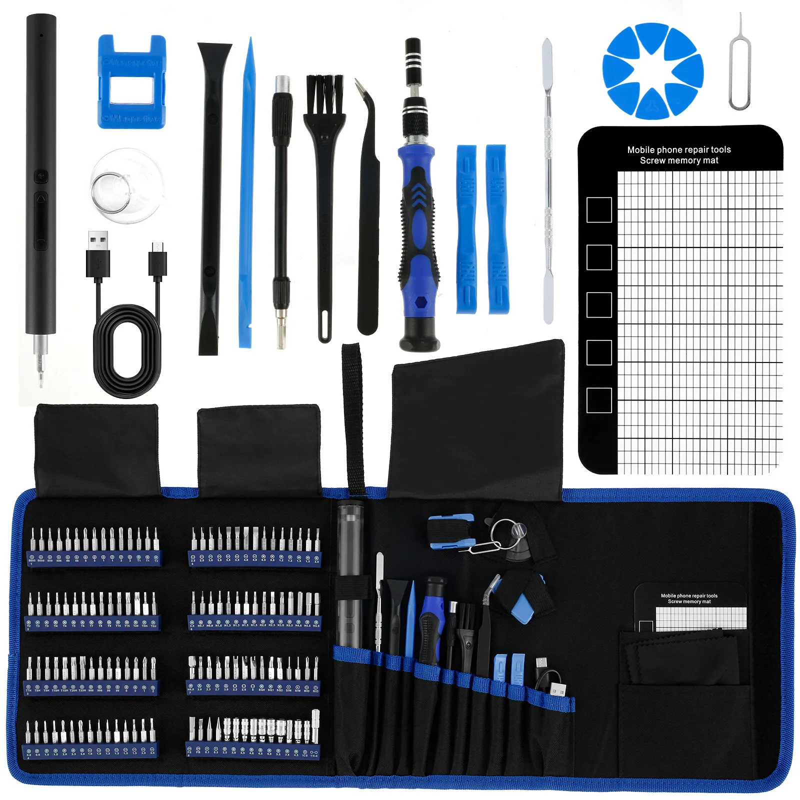 

Electric Screwdriver Rechargeable Cordless Screwdriver with LED Light and 350mAh Battery Adjustable Torque Magnetic Power