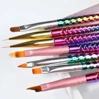 5Pcs/Set Mermaid Gradient Flower Nail Art Brush Carved Stripe Painting Drawing Pen Acrylic UV Gel Nail Tip Manicure Tool 1