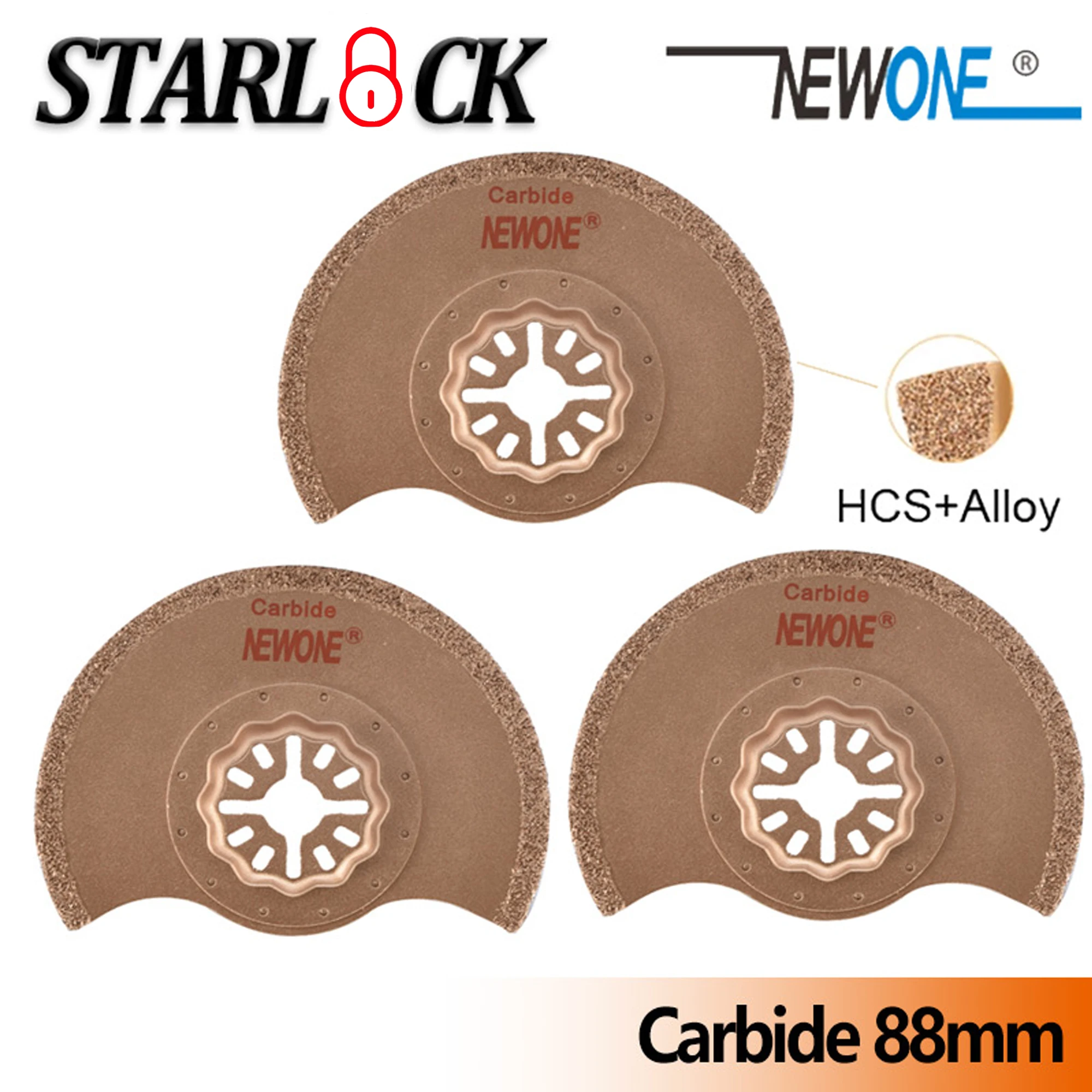 

NEWONE Carbide flush segment Starlock Multi Saw Blade Pack Oscillating Tool Blades for Cutting Out Samages Tile Jointss