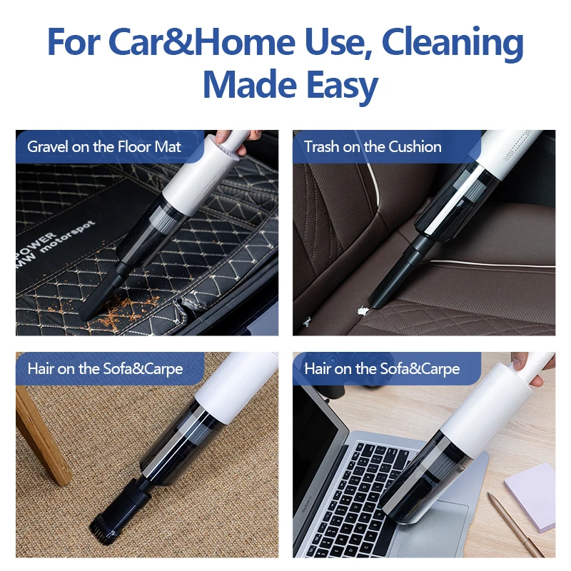 Car Vacuum Cleaner, Handheld Car Inside Use, Wireless Charging Portable Small High Power Super Powerful Suction