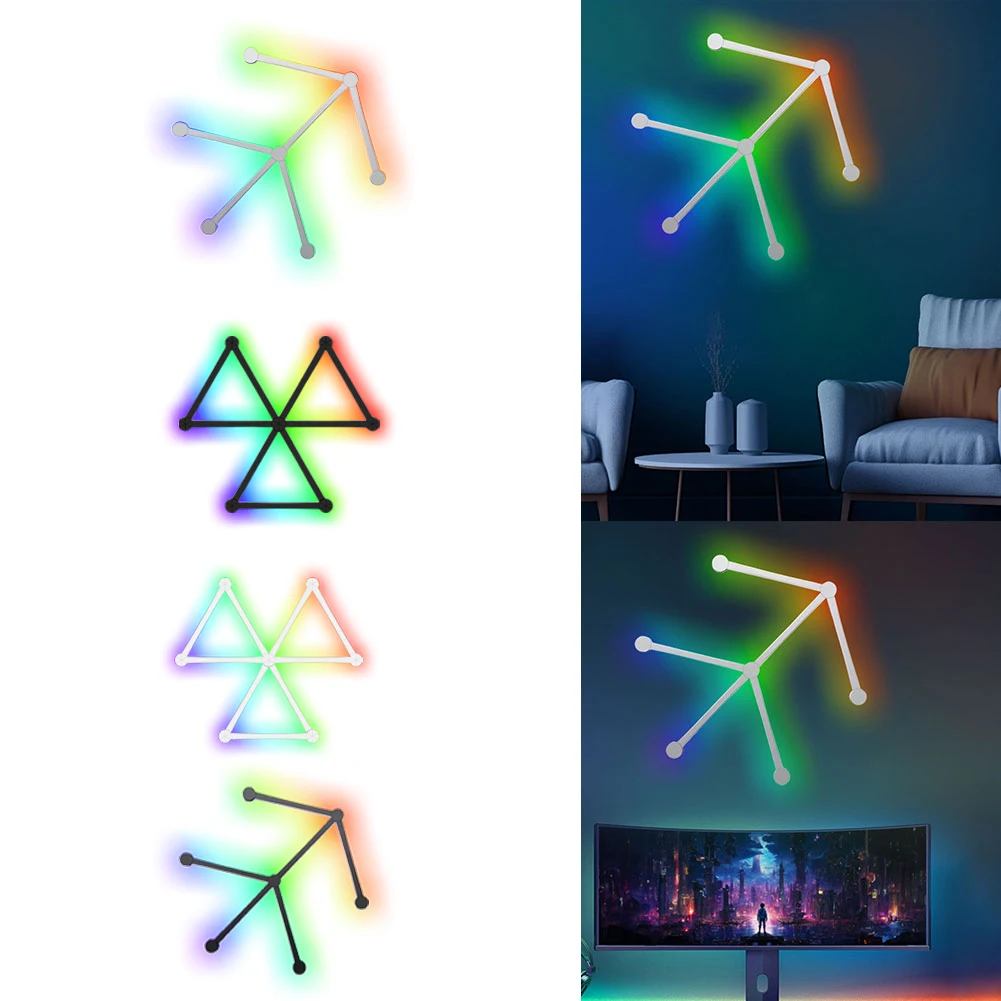 스마트 벽 램프 앱 제어 RGB 라이트 바, 음악 동기화, E-스포츠 거실 배경 조명 장식, RGB 스마트 벽 조명