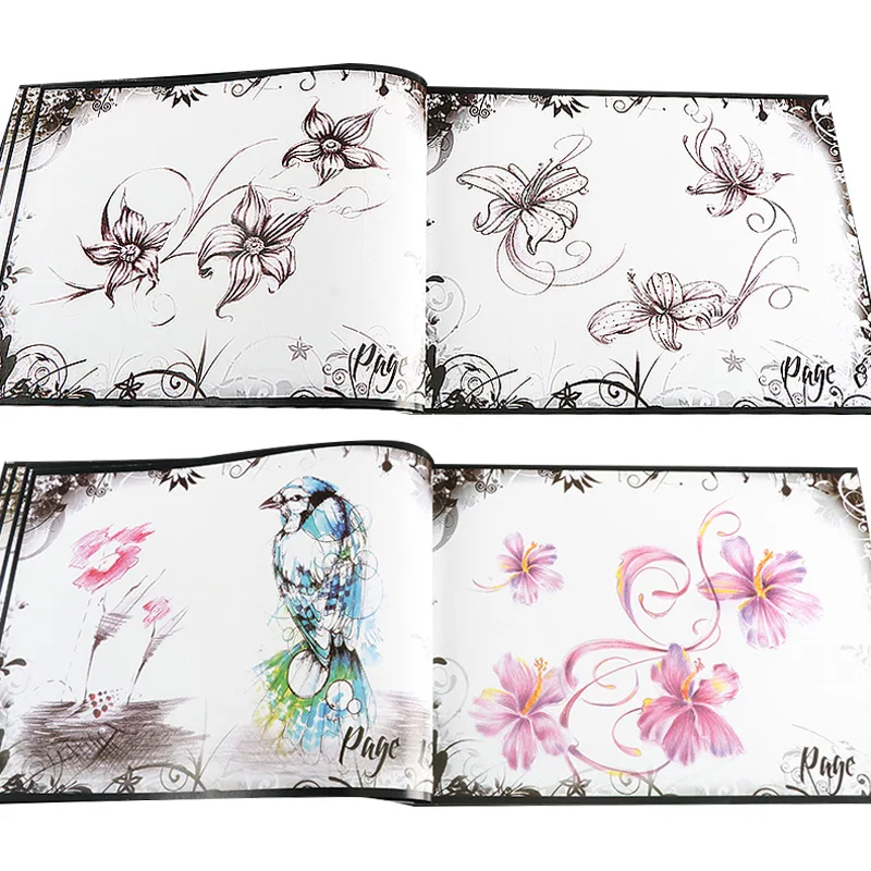 For Women Tattoo Album Flowers Bird Butterfly Rose Sketchbook Dragonfly Template Album Book Design For Artist Beginner Supplies set sail 3 pupils book beginner учебник