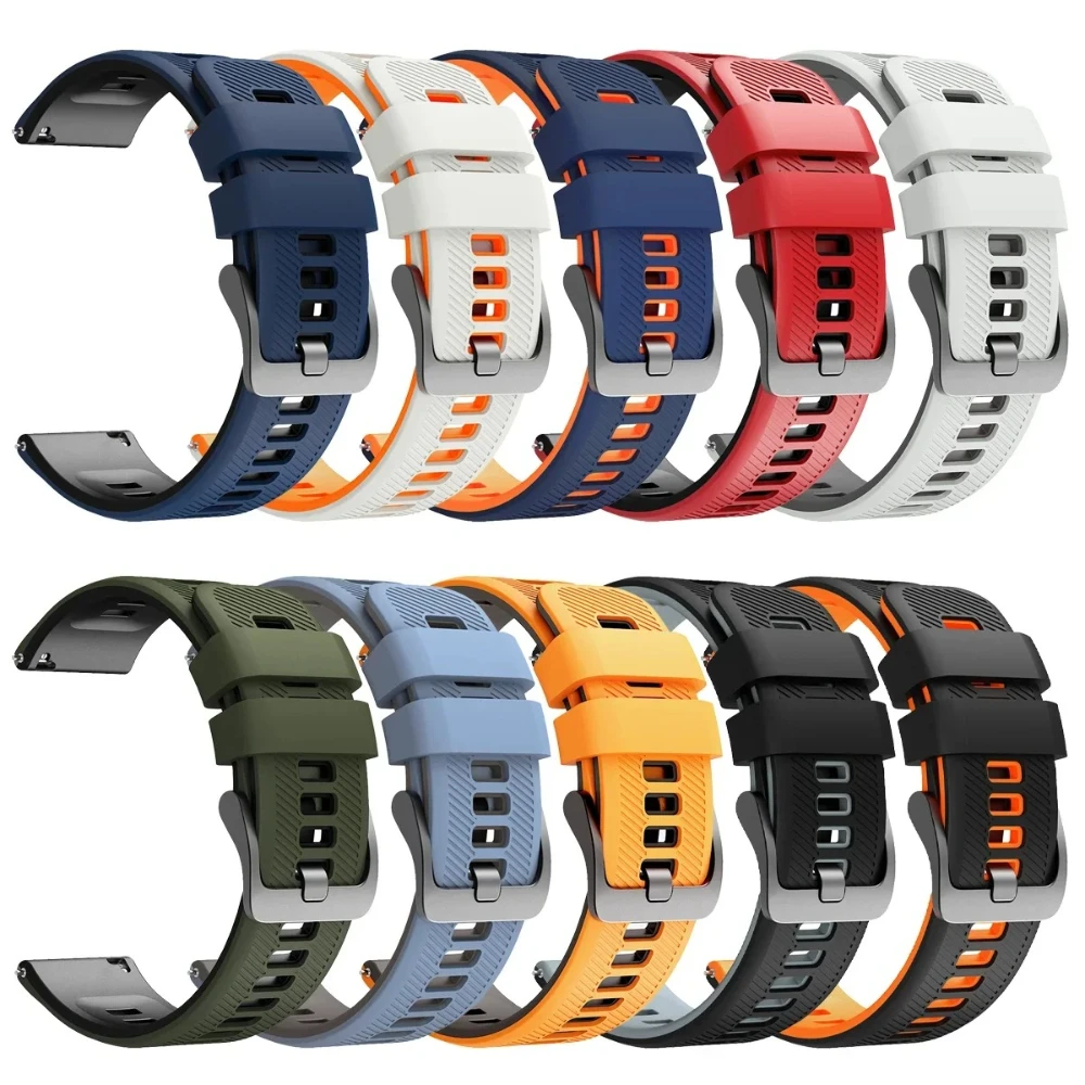 22mm Silicone Sports Watch Strap Replacement Bracelet - Universal Fit