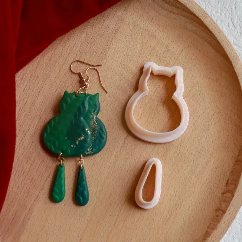 Polymer Clay Cutters Cartoon Cat Shaped Cute Kitten Eaglet Earring Dangle Clay Cutting Die DIY Jewelry Pendant Making Tools