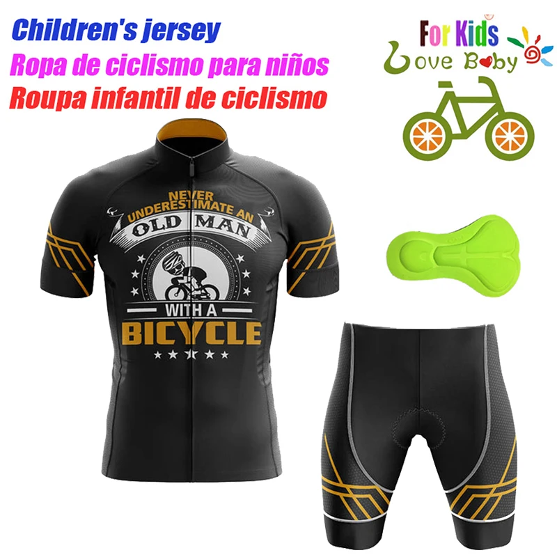 New Summer Breathable Cycling Jersey Set Child Short Sleeve Bike Clothing Ropa Ciclismo Kids Cycling Suit Quick Dry