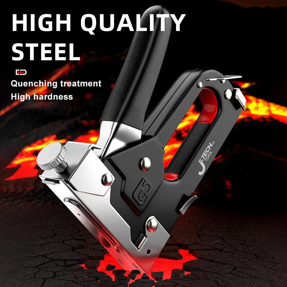 4 In 1 Manual Nailing Gun Construction Stapler Heavy Duty Air Nail Woodworking Special Staple Book Household DIY With 600 Staple 5
