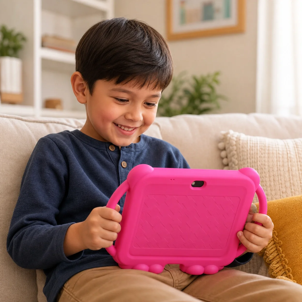 7" Kids Tablet with Parental Control & Shockproof Case, Android 14, 2GB+32GB, 2.4G WiFi, GMS Certified, Eye Protection Display, Dual Camera, Pre-installed Educational Apps & Games for Toddlers 5
