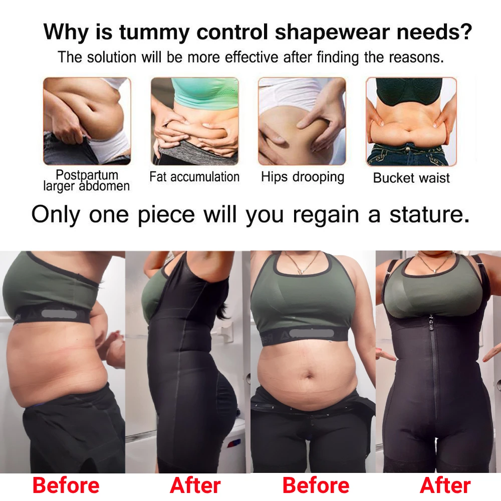 Fajas Colombianas Detachable Straps Full Body Shaper Tummy Slimming Postpartum Stage 3 Girdle Push Up Butt Lifter Shapewear 3