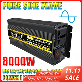 Pure Sine Waveอินเวอร์เตอร์8000/6000/4000/3000W 12/24/48/60Vถึง220V 110Vรถพลังงานแสงอาทิตย์อินเวอร์เตอร์แรงดันไฟฟ้าแปลงหม้อแปลงไฟฟ้า 1