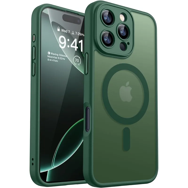 Luxury Frosted Phone Case For iPhone 17 16 15 14 13 12 11 Pro Max Plus 17 Air 16e For Magsafe Matte Transparent Magnetic Cover 6