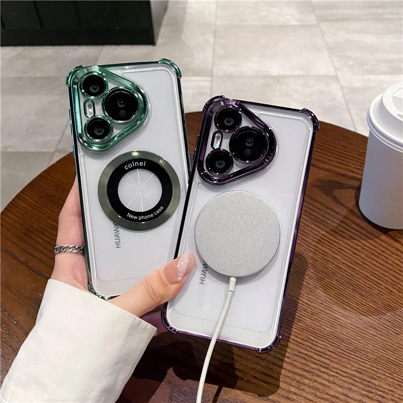 Luxury Transparent Bumper Case with MagSafe Wireless Charging for Huawei - Premium Protection & Style