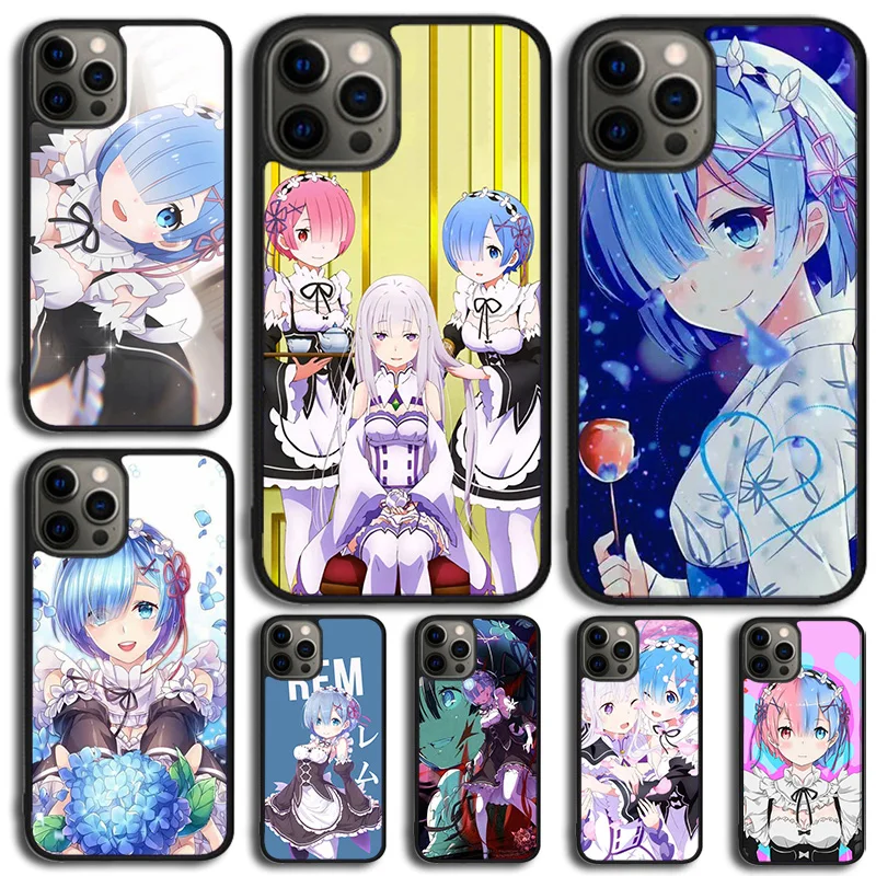 Emilia Re Zero Phone Case Cover For iPhone SE 2020 X XR XS 11 12 13 Mini Pro MAX 6 7 8 Plus Galaxy S20 S21 Ultra |
