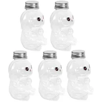 5 Pcs Rabbit Transparent Special-shaped Bottle Milk Water Bottles The Pet Juice Containers for Party 1