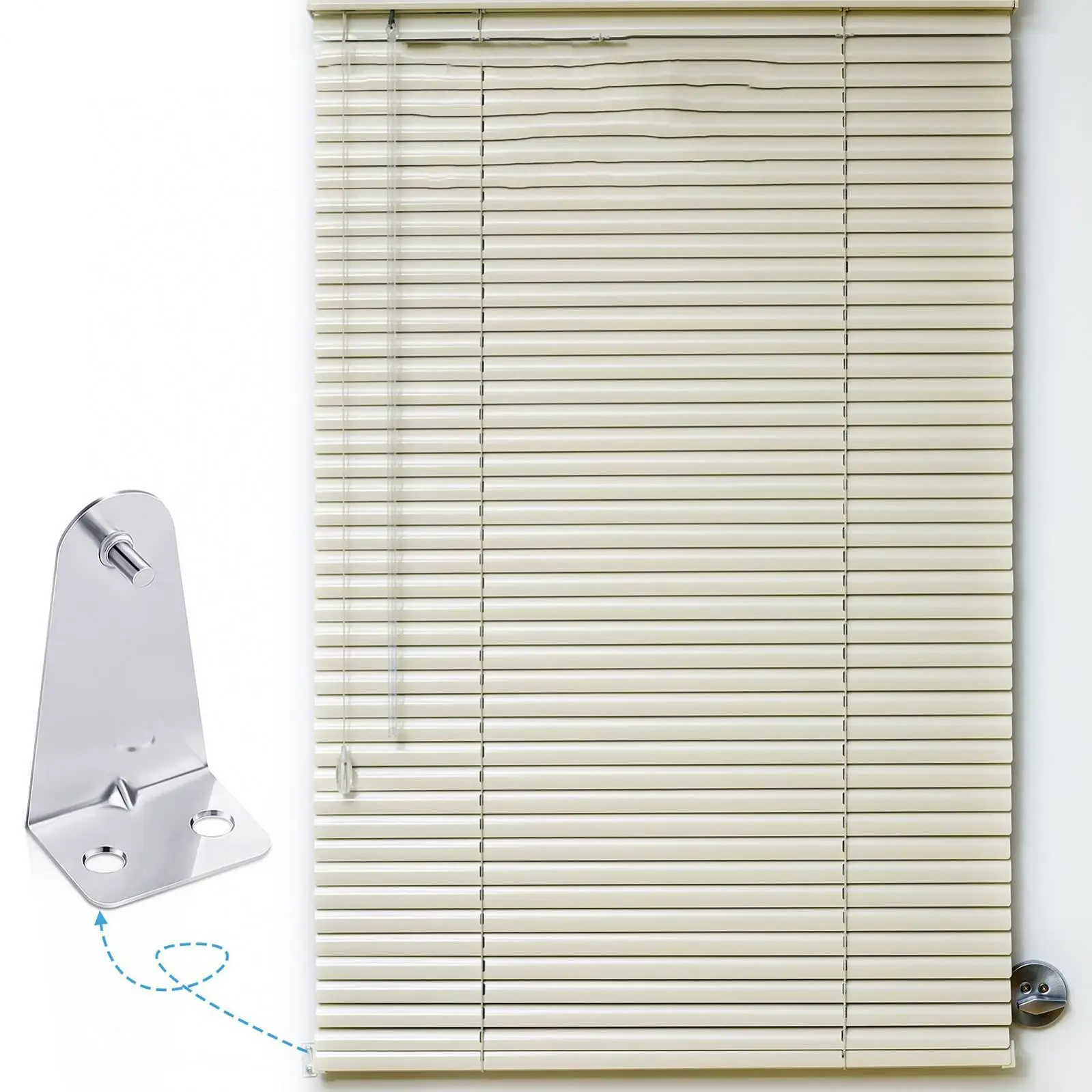 Blinds Fixing Brackets 8pcs Silver with Screws Bottom Rail Bracket Shade Fixing Bracket Metal For Horizontal Blinds
