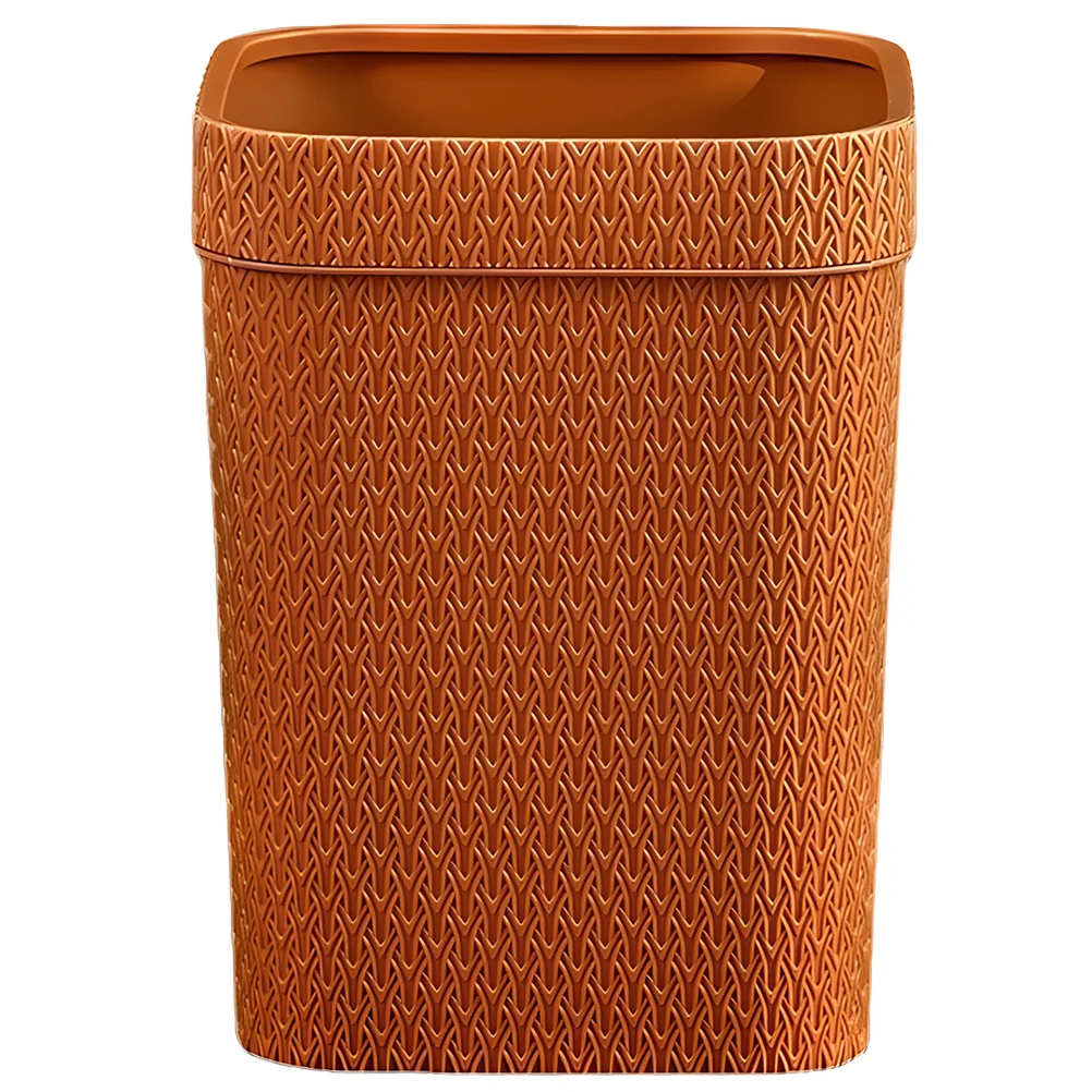 

Rattan-like Trash Can Garbage Cans Waste Paper Container Kitchen Wastebasket Office Imitation Home Pp Storage Bin Woven Holder