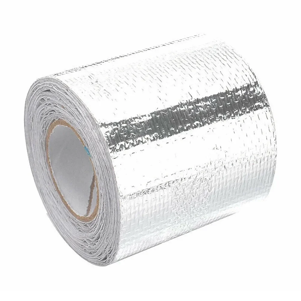 Exhaust Pipe Insulation Tape 5M*5cm Exhaust Pipe Insulation Tape Aluminum Foil Thermal Wrap Titanium Heat Wrap 100% Durable Useful