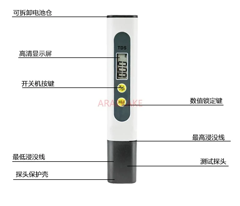 TDS pen electrolyzer water quality testing pen drinking water testing household self supplied quality detector