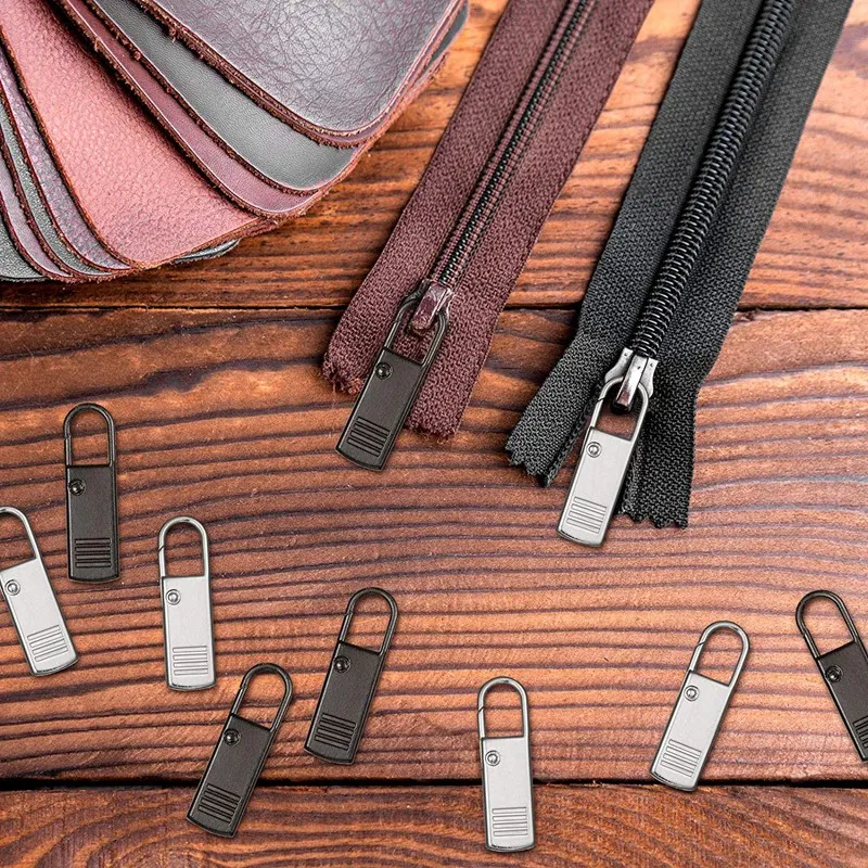 HOT-10Pcs 지퍼 풀 탭 교체, 금속 지퍼 풀러, 지퍼 슬라이더 익스텐더 핸들 수선 픽서, 여행 가방 배낭용