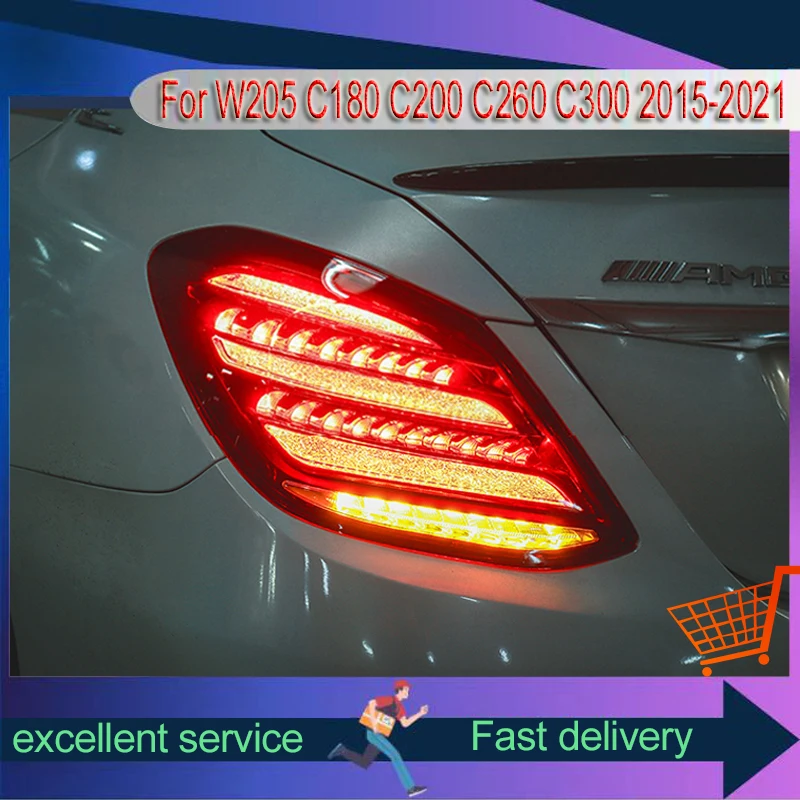 

Auto Taillight For Mercedes Benz 2015-2021 W205 C180 C200 C260 C300 Modified S-Class Maybach Model LED DRL Assembly Rear Lamp