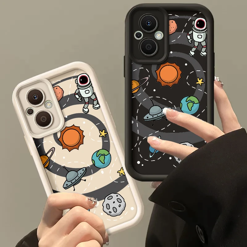 Cosmic Astronaut Silicone Phone Case - Anti-Drop Soft Cover