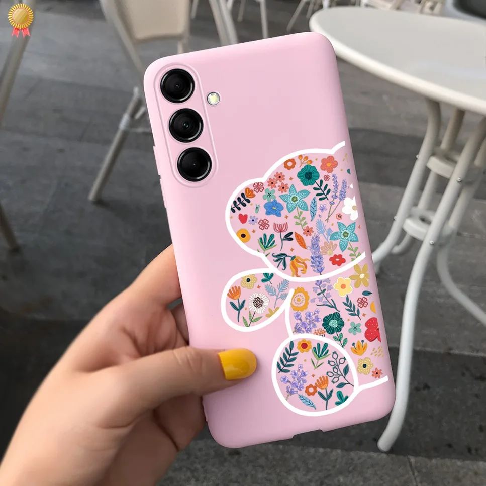 For Samsung F54 5G Cases Cute Cartoon Shockproof Black Pink Silicone For Samsung Galaxy F54 F54 5G Phone Case Bumper Funda