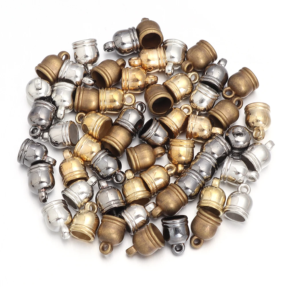 CREATCABIN 1 scato300 Pezzi Placcato Oro 18K Clamshell Perline A Crimpare Punte Perline Cappucci Terminali CoprinoCappucci Terminali Aperti Punte in Metallo per Risultati Gioielli 4x7mm