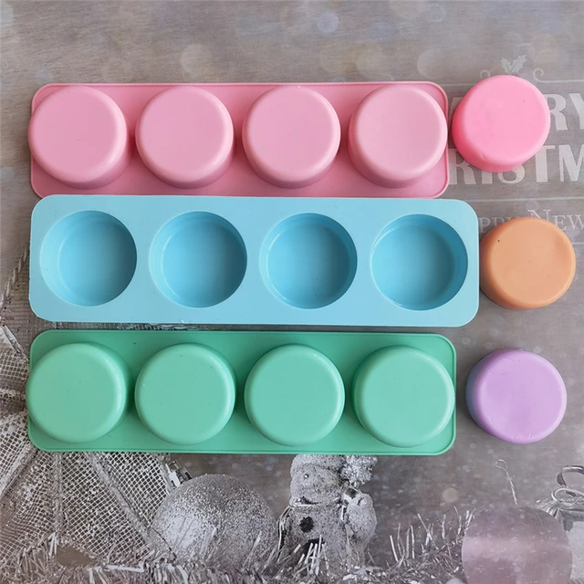 4 Cavities Round Soap Silicone Mold Handcraft Soap Resin Plaster Making  Tools DIY Chocolate Candy Ice Cube Baking Mould Gifts - AliExpress