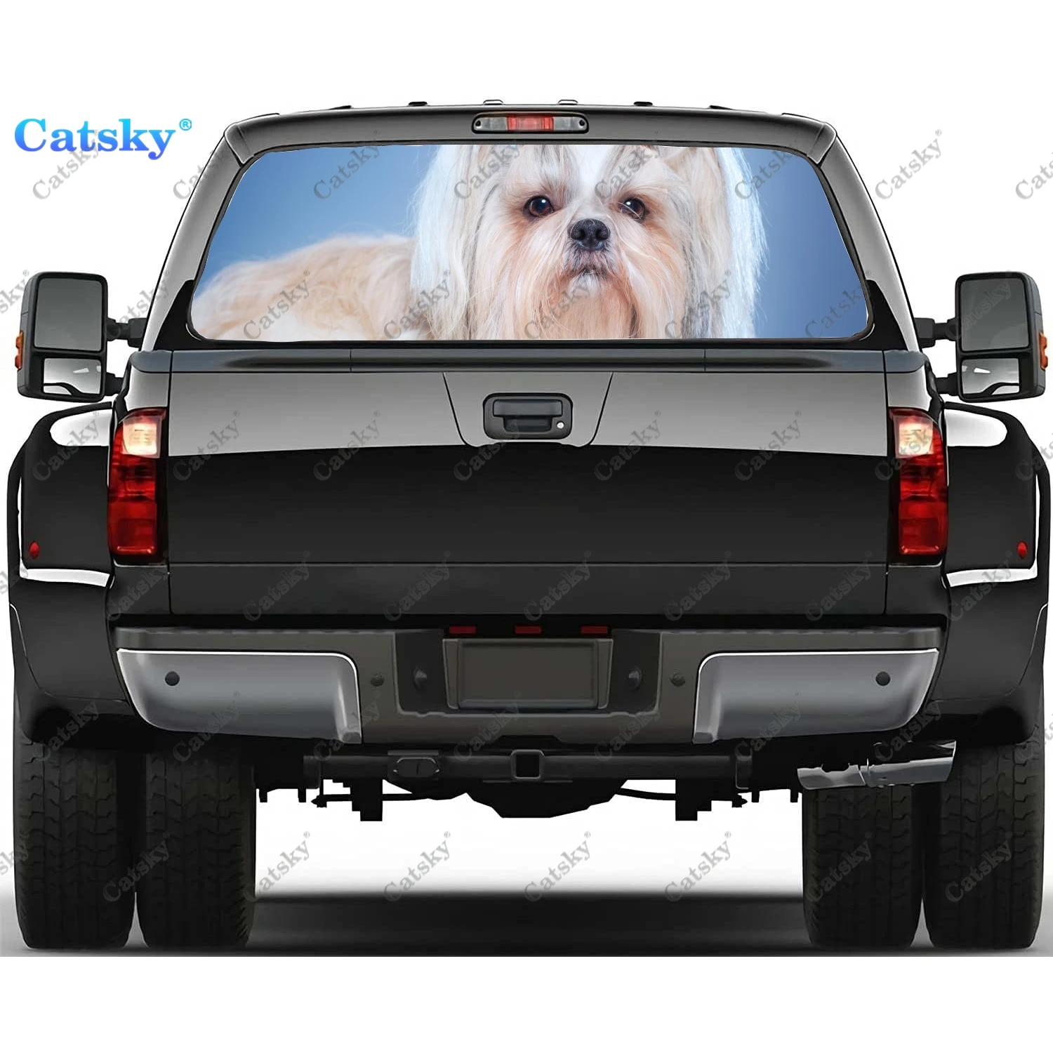

Shih Tzu Dog переводная Наклейка для окна Graphic ПВХ декоративная наклейка для грузовика перфорированная виниловая универсальная наклейка