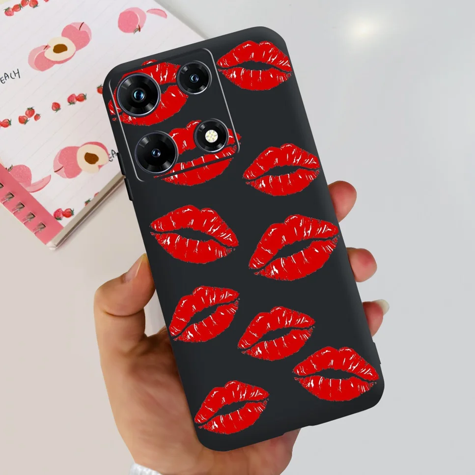 Black Silicone Cute Cat & Flower Design Soft TPU Back Cover Case