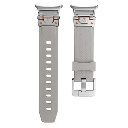 Premium No Gaps Silicone Strap for Sports Watches - Soft Rubber Wristband Bracelet (Silver grey)