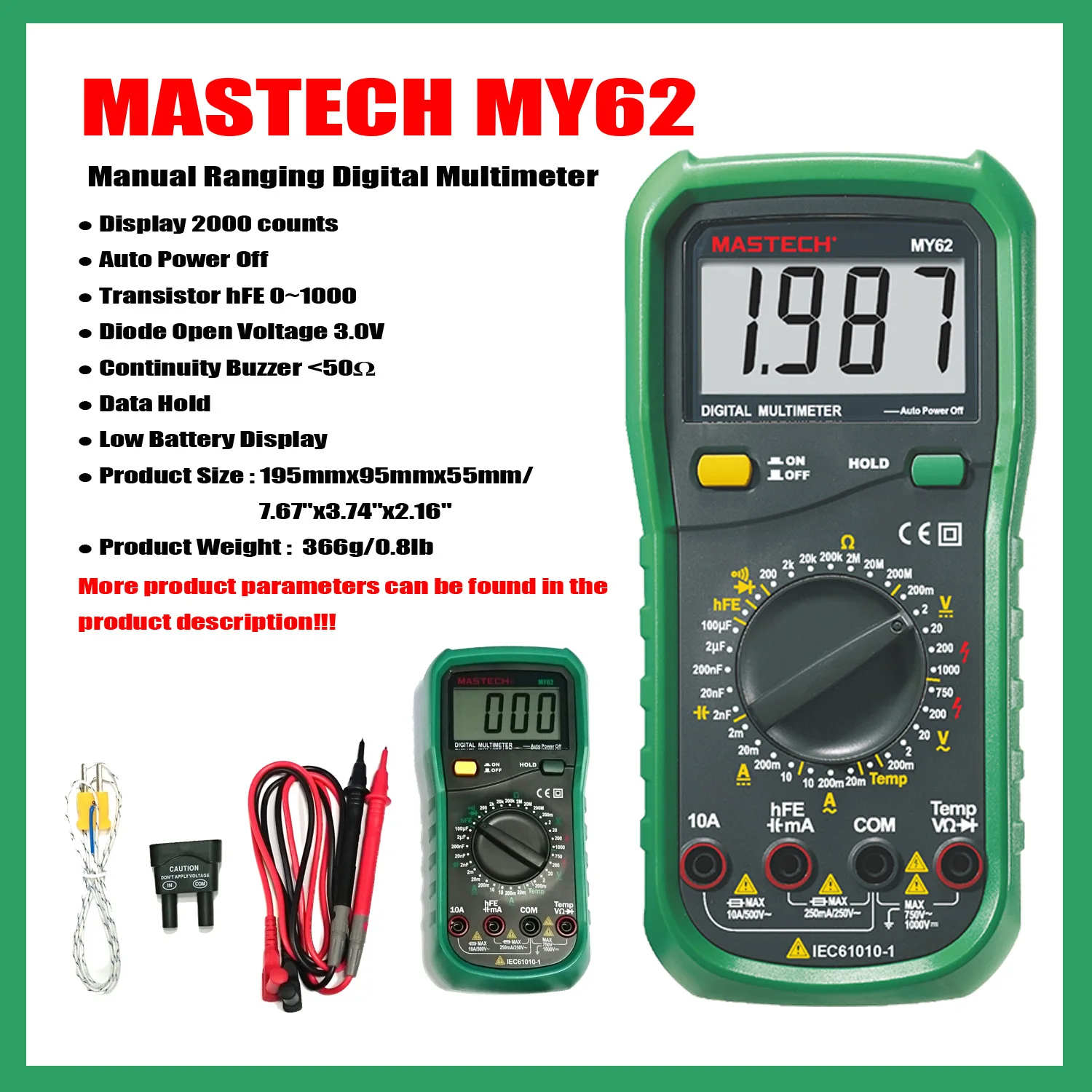 MASTECH MY60 MY61 MY62 MY63 MY64 MY65 MY68 Manual.