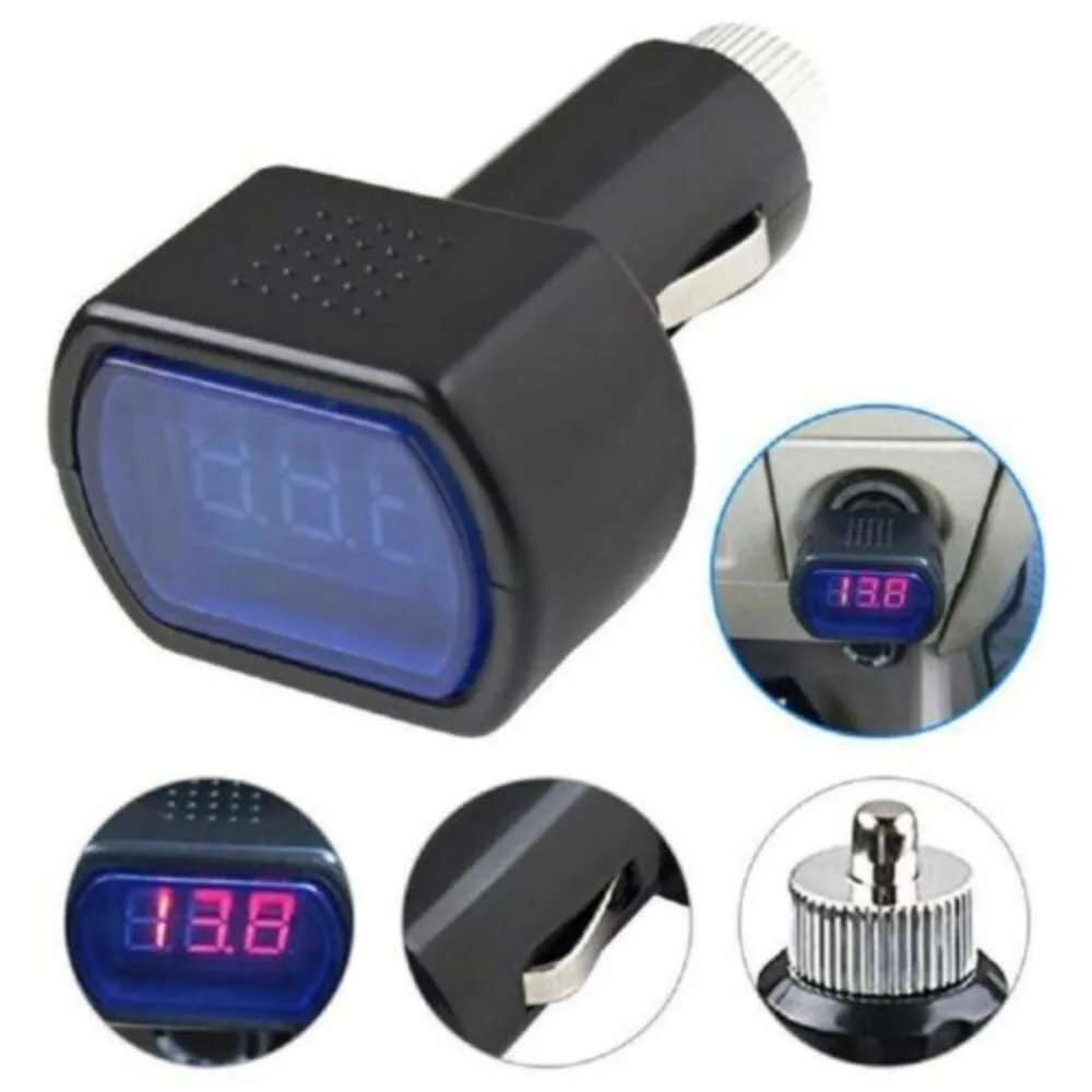 Digital LED Auto Car Cigarette Lighter Volt Voltage Gauge Meter Monitor 12V/24V digital voltmeter digital voltmeter thermometer