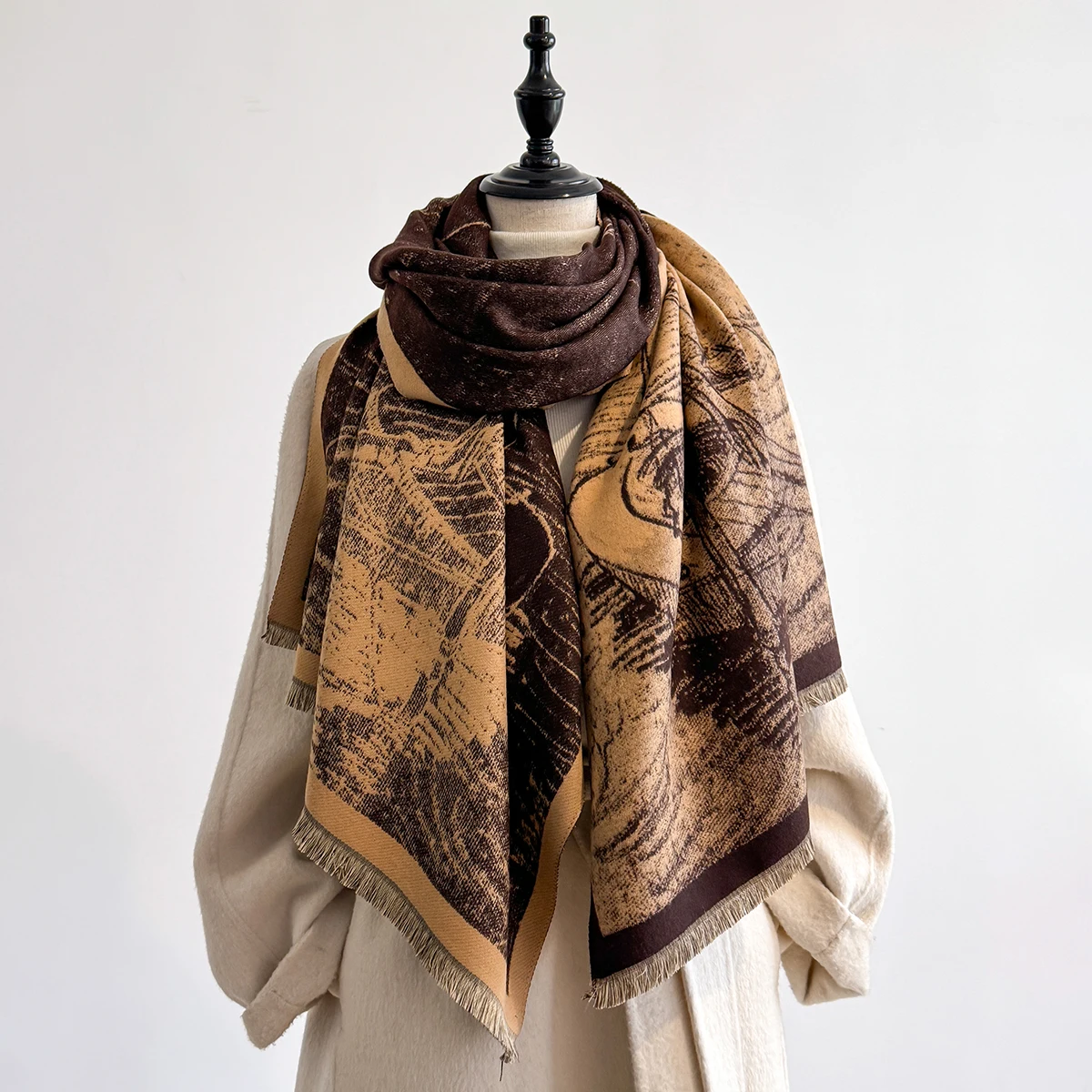 New Luxury Brand Cashmere Women Print Scarf Winter Warm Shawl and Wrap Bandana Pashmina Female Foulard Blanket Poncho Scarves