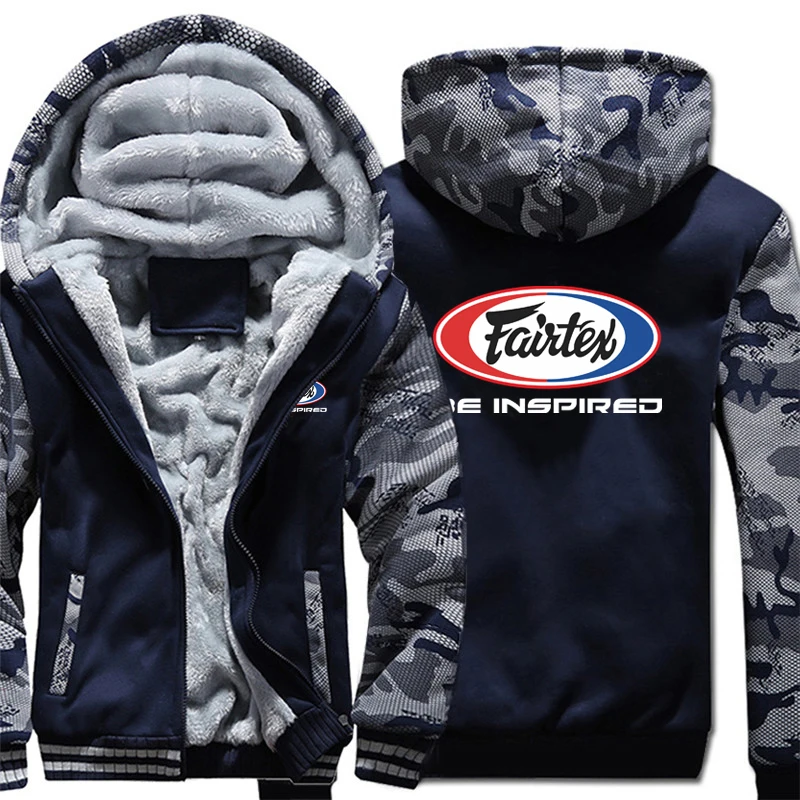 Winter Fairtex Be Inspired Hoodies Zipper Thick Unisex Fairtex Sweatshirt Man Warm Coat Fleece Streetwear Jacket 4